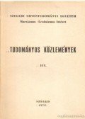 Bárány Ferenc - Tudományos közlemények III.
