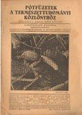 Gombocz Endre,Szabó-Patay József - Pótfüzetek a Természettudományi Közlönyhöz 1942. január-március 74. kötet 1. szám 225.füzet