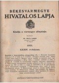 Dr. Uhrin László (szerk.) - Békésvármegye hivatalos lapja 1931. XXXIV. évfolyam (teljes)