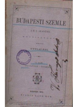 Gyulai Pál - Budapesti szemle VII-VIII kötet 13. szám 1875 január-február Gyulai Pál - Budapesti szemle VII-VIII kötet 13. szám 1875 január-február, Budapest 1875 antikvár könyv
