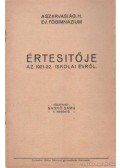 Saskó Samu - A Szarvsi Ág. H. Ev. Főgimnázium Értesítője az 1921-22 iskolai évről