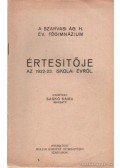 Saskó Samu - A Szarvsi Ág. H. Ev. Főgimnázium Értesítője az 1922-23 iskolai évről