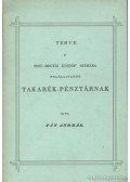 Fáy András - Terve a' pest-megyei köznép' számára felállítandó takarék-pénztárnak