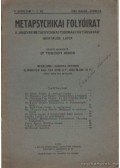 Toronyi János dr. - Metapsychikai Folyóirat 1933. januát-február 1-2. szám