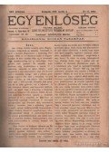 Szabolcsi Miksa - Egyenlőség 1906. XXV. évfolyam (hiányos)