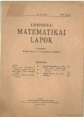 Surányi János,Soós Paula - Középiskolai Matematikai Lapok 1948. május 5-6. szám