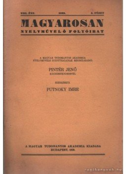Putnoky Imre - Magyarosan VIII. évf. 1939. 4. füzet, Budapest 1939 antikvár könyv