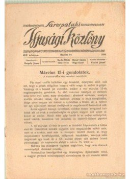 Gergely János - Sárospataki Ifjúsági Közlöny 1930. XLV. évfolyam Gergely János - Sárospataki Ifjúsági Közlöny 1930. XLV. évfolyam, Sárospatak 1930 antikvár könyv