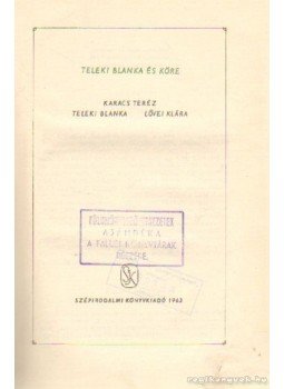 Dr. Sáfrán Györgyi - Teleki Blanka és köre Dr. Sáfrán Györgyi - Teleki Blanka és köre, Budapest 1963 antikvár könyv