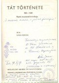 Gombkötő Gábor - Tát története 1181-1981