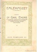 Dr. Gaál Endre - Emlékfüzet 1929. február 20.