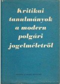 Szabó Imre - Kritikai tanulmányok a modern polgári jogelméletről