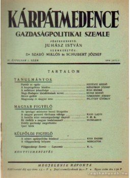 Juhász István - Kárpátmedence 1944 IV. évfolyam 1-6.szám Juhász István - Kárpátmedence 1944 IV. évfolyam 1-6.szám, Budapest 1944 antikvár könyv