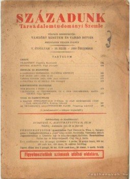 Vámbéry Rusztem- Varró István - Századunk 1930. december V. évf. 10. szám Vámbéry Rusztem- Varró István - Századunk 1930. december V. évf. 10. szám, Budapest 1930 antikvár könyv