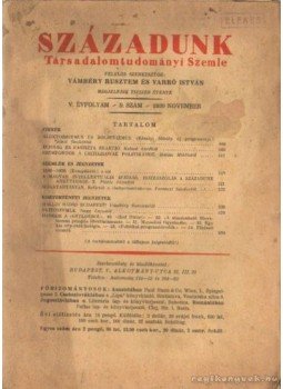 Vámbéry Rusztem- Varró István - Századunk 1930. november V. évf. 9. szám Vámbéry Rusztem- Varró István - Századunk 1930. november V. évf. 9. szám, Budapest 1930 antikvár könyv