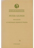 Szondi, Peter - Bevezetés az irodalmi hermeneutikába