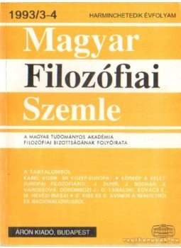 Több szerkesztő - Magyar filozófiai szemle 1993/3-4. Több szerkesztő - Magyar filozófiai szemle 1993/3-4., Budapest 1993 antikvár könyv