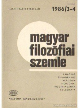 Több szerkesztő - Magyar filozófiai szemle 1986/3-4., Budapest 1986 antikvár könyv