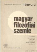 Áron László,Lendvai L. Ferenc - Magyar filozófiai szemle 1989/2-3.