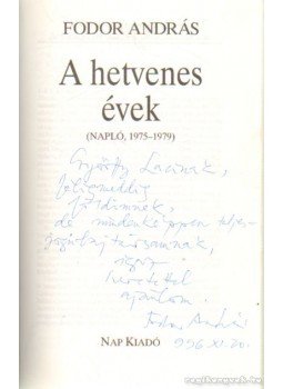 Fodor András - A hetvenes évek Fodor András - A hetvenes évek, Budapest 1996 antikvár könyv