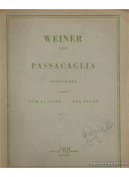 Weiner Leó - Passacaglia - zongorára Weiner Leó - Passacaglia - zongorára, Budapest 1961 antikvár könyv