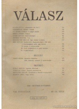 Illyés Gyula - Válasz 1948. október-november 10-11. szám Illyés Gyula - Válasz 1948. október-november 10-11. szám, Budapest 1948 antikvár könyv