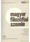 Lendvai L. Ferenc,Fehér M. István,Tengelyi László,Áron László,Gut Zsóka - Magyar filozófiai szemle 1989. (teljes)