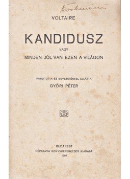 Voltaire - Kandidusz Voltaire - Kandidusz, Budapest 1907 antikvár könyv
