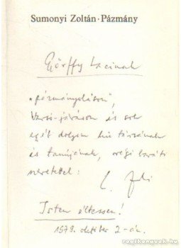 Sumonyi Zoltán - Pázmány Sumonyi Zoltán - Pázmány, Budapest 1979 antikvár könyv