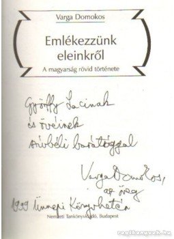 Varga Domokos - Emlékezzünk eleinkről Varga Domokos - Emlékezzünk eleinkről, 1996 antikvár könyv