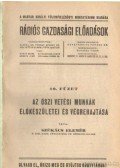 Székács Elemér - Az őszi vetési munkák előkészületei és végrehajtása