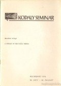 Szőnyi Erzsébet - A summary of the Kodály method