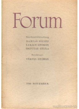 Vértes György - Forum 1946. november Vértes György - Forum 1946. november, Budapest 1946 antikvár könyv
