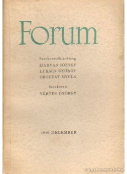 Vértes György - Forum 1946. december Vértes György - Forum 1946. december, Budapest 1946 antikvár könyv