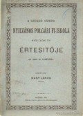 Nagy János - A Szeged Városi Nyilvános Polgári Fi-Iskola nyolcadik évi értesítője az 1880-81. tanévről