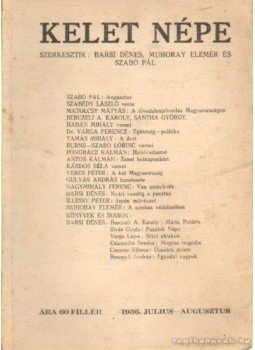 Muhoray Elemér (szerk.), Barsi Dénes, Szabó Pál - Kelet népe 1936. julius-augusztus Muhoray Elemér (szerk.), Barsi Dénes, Szabó Pál - Kelet népe 1936. julius-augusztus, Berettyóujfalu 1936 antikvár könyv