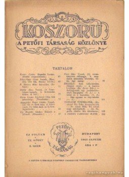 Gáspár Jenő - Koszorú 1943. január IX. kötet 2.szám Gáspár Jenő - Koszorú 1943. január IX. kötet 2.szám, Budapest 1943 antikvár könyv