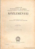 Szabó Imre - A Magyar Tudmányos Akadémia Társadalmi-történeti tudományok osztályának közleményei II. kötet 2. szám