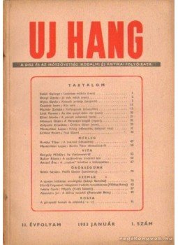 Benjámin László - Uj Hang 1953. január 1. szám Benjámin László - Uj Hang 1953. január 1. szám, Budapest 1953 antikvár könyv