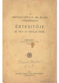 Tatár Balázs - A Nagyszalontai M. Kir. Állami Főgimnázium értesitője az 1917-18. iskolai évről