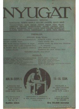 Ignotus - Nyugat 1924. 15-16. szám Ignotus - Nyugat 1924. 15-16. szám, Budapest 1924 antikvár könyv