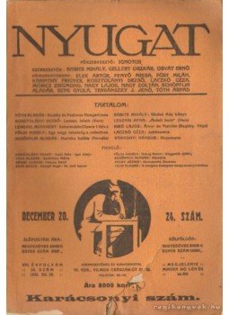 Ignotus - Nyugat 1923. 24. szám Ignotus - Nyugat 1923. 24. szám, Budapest 1923 antikvár könyv