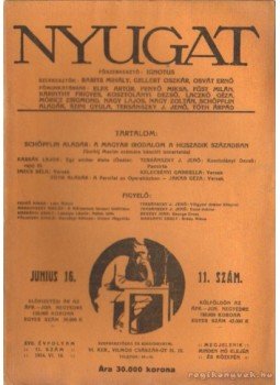 Ignotus - Nyugat 1924. 11. szám Ignotus - Nyugat 1924. 11. szám, Budapest 1924 antikvár könyv