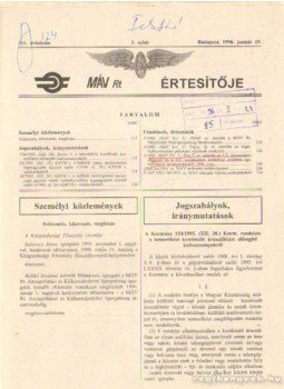 - A Magyar Államvasutak Értesitője 1996. (hiányos) - A Magyar Államvasutak Értesitője 1996. (hiányos), Budapest 1996 antikvár könyv