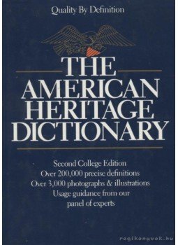 - The American Heritage Dictonary - The American Heritage Dictonary, Boston 1991 antikvár könyv
