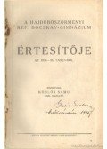 Köblös Samu - A Hajduböszörményi Ref. Bocskay-Gimnázium Értesítője az 1934-35. tanévről