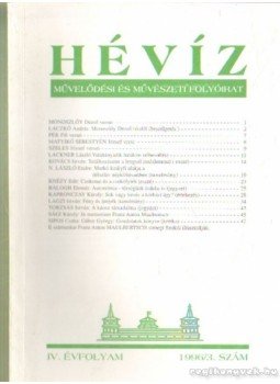 Laczkó András - Hévíz 1996 /3. szám IV. évfolyam Laczkó András - Hévíz 1996 /3. szám IV. évfolyam, Hévíz 1996 antikvár könyv