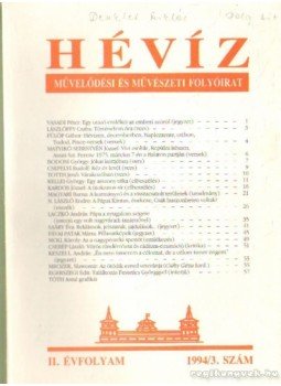 Laczkó András - Hévíz 1994/3. szám II. évfolyam Laczkó András - Hévíz 1994/3. szám II. évfolyam, Hévíz 1994 antikvár könyv