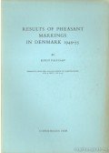 Paludan, Knud - Results of pheasant markings in Denmark 1949-55