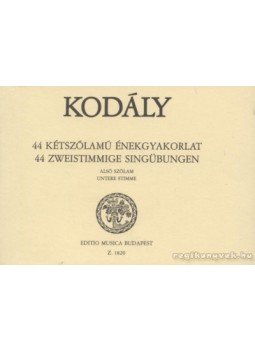 Kodály Zoltán - 44 kétszólamú énekgyakorlat - alsó szólam Kodály Zoltán - 44 kétszólamú énekgyakorlat - alsó szólam, Budapest 0 antikvár könyv